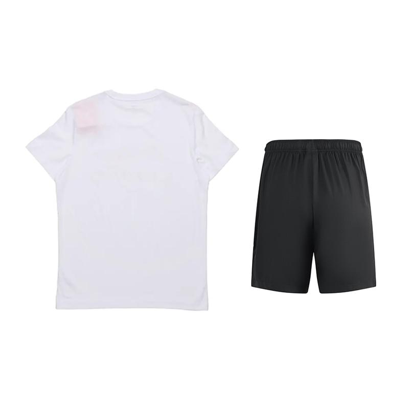 Li-Ning Versatile Loose Comfortable Short Sleeve T-Shirt And Mid Waist Shorts Casual Sports Set Unisex sets AHSUA19-1+YKSV115-1