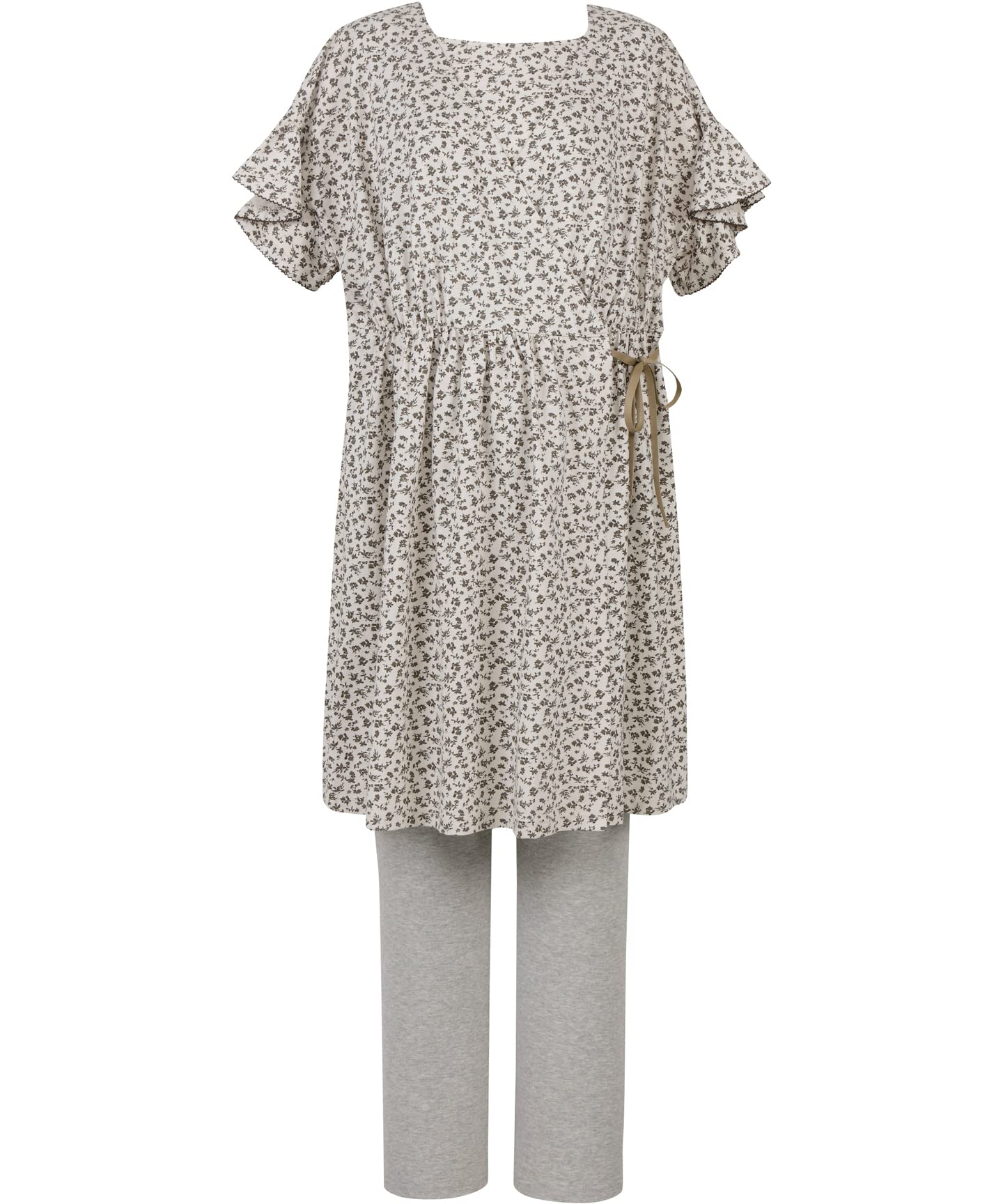 

Maternity pajamas both and Pajamas with openings for openings in the body easy short long pants MFY632 BR Maternity [Wacoal Maternity] [For pre-
