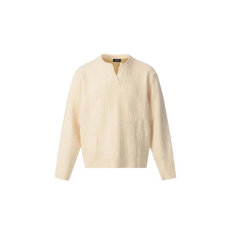 Men s Retro Cable Knit Sweater - Casual Barn Style XL