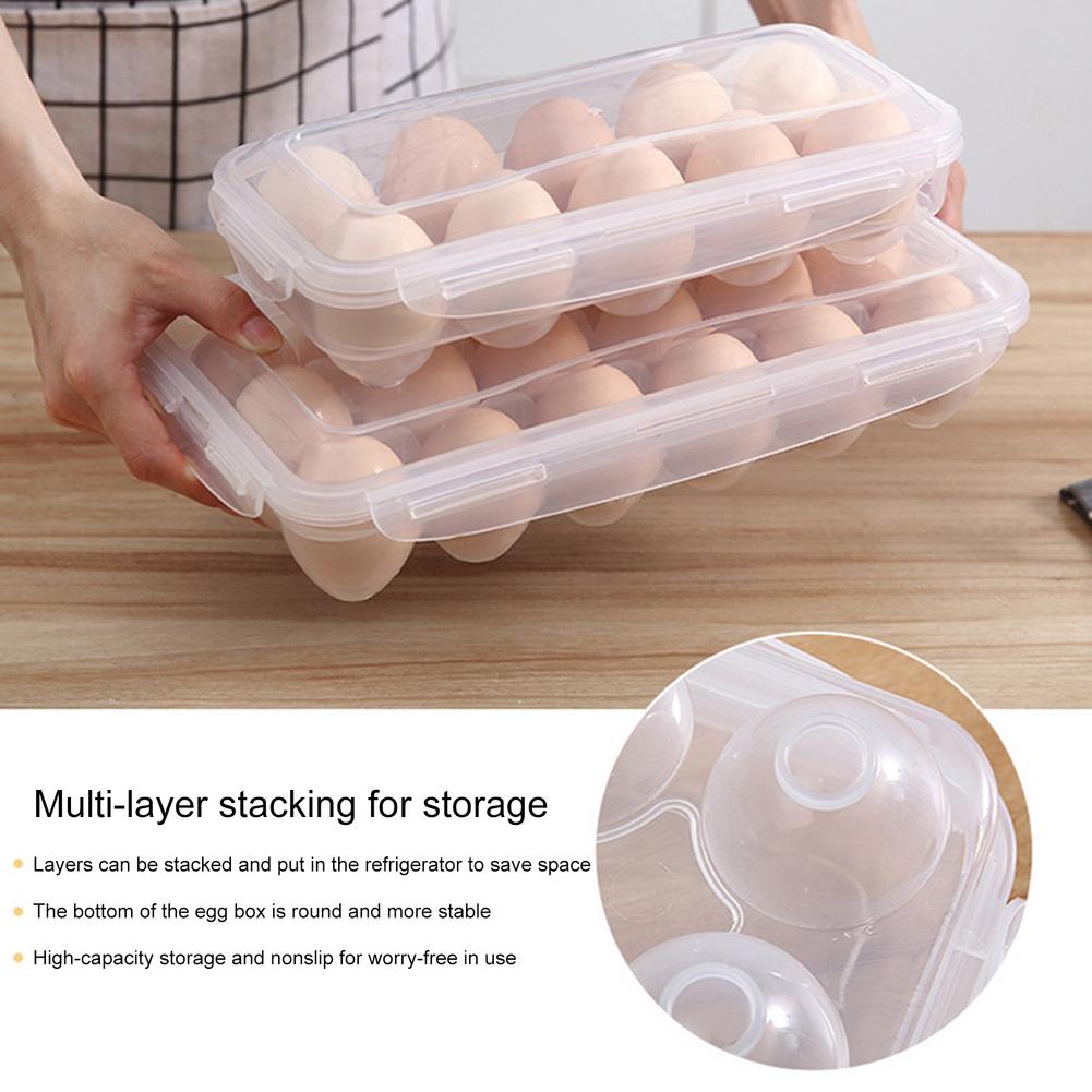 Egg Storage Box With Lid Kitchen Refrigerator Egg Box Egg Drop Rack Egg Storage Box Fridge Egg Organizer 10 18 Grid Egg Tray