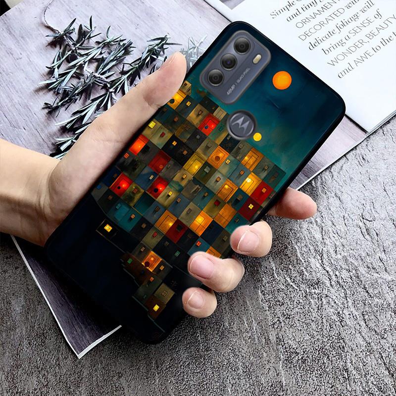 Phone Case For Moto G85 G55 G05 G14 G75 G31 G50 G10 G20 G30 G60 G13 G32 G84 G54 G53 G72 G24 Power House Night Light Moon Scenery
