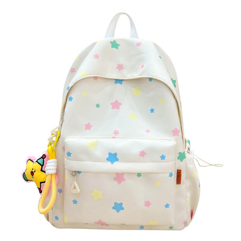 New small fresh junior high school student schoolbag large capacity lightweight burden reduction printed cartoon backpack travel backpack
