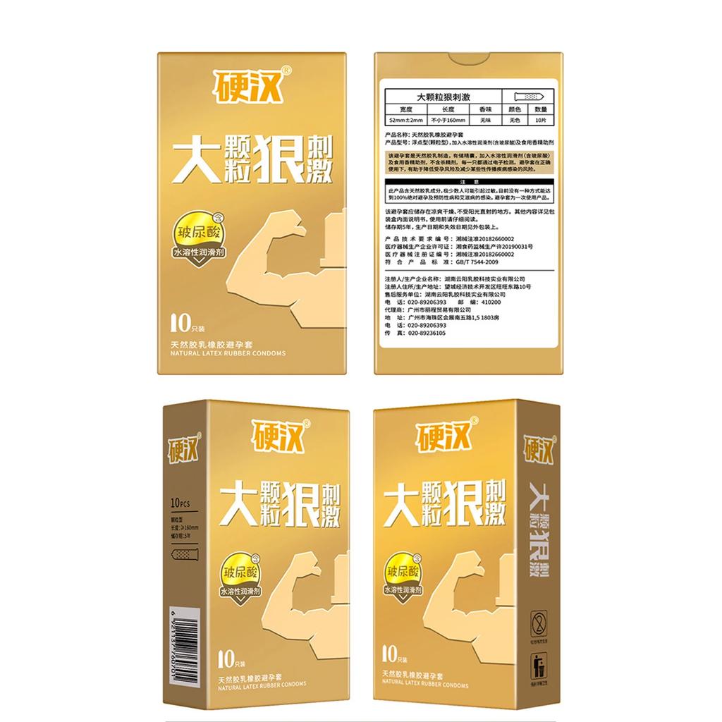 10pcs Big Dotted Ultra Thin Delay Ejaculation Condom G-spot Hyaluronic Acid Penis Sleeve Natural Latex Intimate Sex Goods