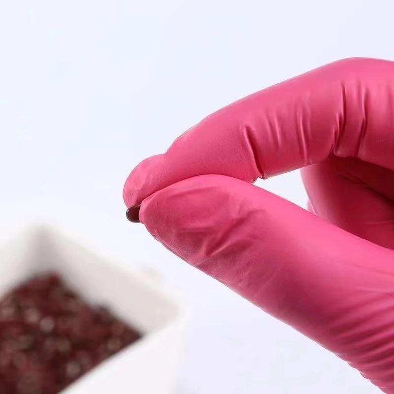 Pink Nitrile Disposable Gloves 100PCS Powder & Latex Free Gloves for Kitchen Cooking Household Beauty Petcare Hair Dye Gloves