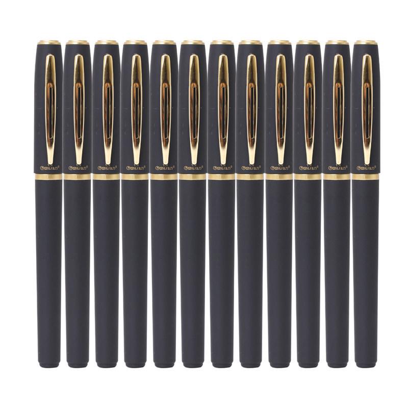 Business Signature Calligraphy Pen 0.7mm Black, Large Refill, Water-Based, for Office Use