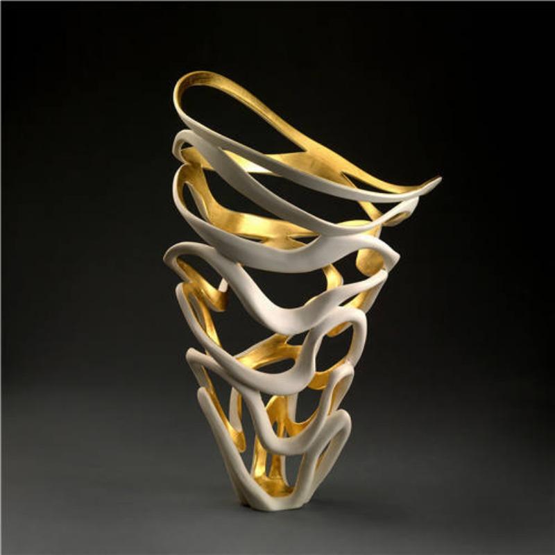 Moderne, einfache, leichte, luxuriöse dekorative Malerei, dreidimensionale Goldfolie, rahmenlose Malerei, Wohnzimmer, Hotel, Hintergrund, Wand, dekorative Malerei