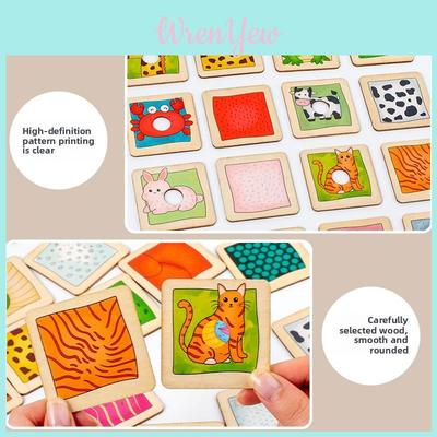 Shadow Matching Puzzle For Kids With Wooden Animal Shapes For Early Education And Brain Development