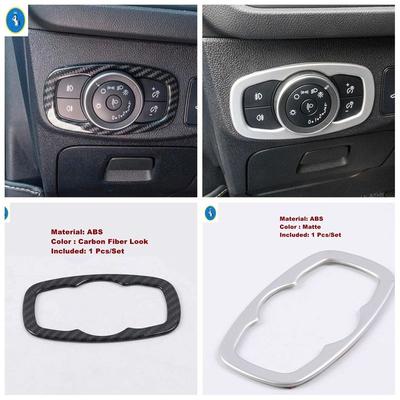 For Ford Focus MK4 - 2025 Matte / Carbon Fiber Look Car Headlight Head Lamp Switch Decor Cover Trim Inner ABS Accessories