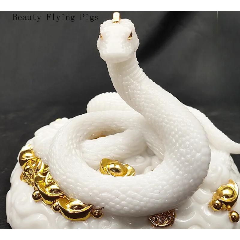 1PCS Resin Modern Creative Biomimetic Animal Snake Front Desk Foyer Living Room Office Desktop Decoration High-end Gift