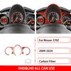 For Nissan 370Z 2009-2024 3pcs/set Carbon Fiber Car Dashboard trument Cluster Board Trim Dash Speed Panel Cover Frame Sticker