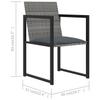 5 Piece Outdoor Dining Set with Cushions Grey Poly Rattan