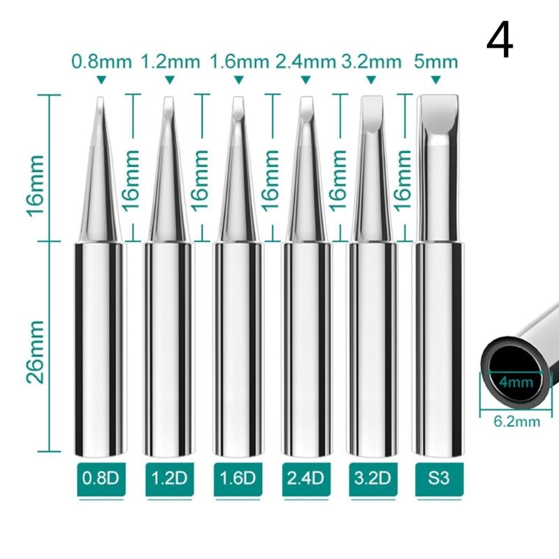 Soldering Bits Alloy Plating Tip Set Suitable for 936 Welding Iron Head Tip