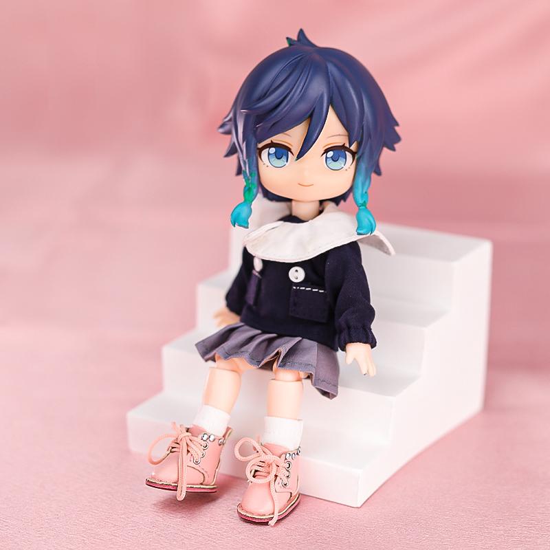 1 Pair of OB11 Doll Baby Shoes Studded Shoes Punk Outfit 1/12 Bjd Doll Shoes Ornament Detachable Doll PVC Material