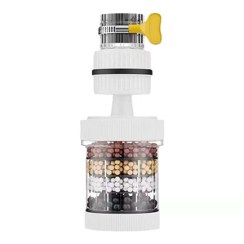 Universal Splash-Proof Rotating Faucet Filter: Six-Layer, Washable Tap Extension for Home Kitchen