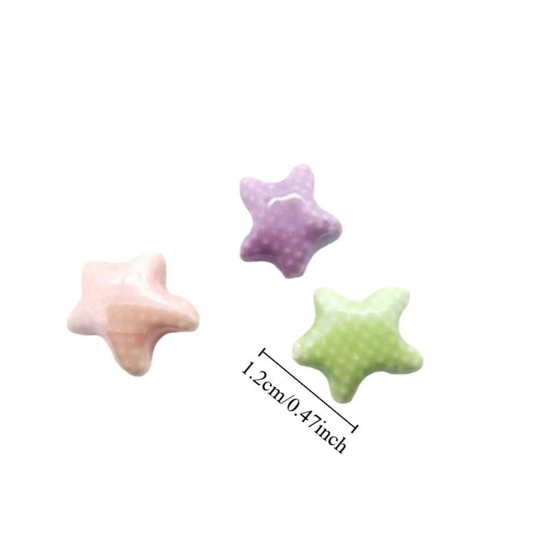 20pcs Ceramic Ceramic Spacer Loose Beads Fresh Color Jewelry Making Material Starfish Bead  Student