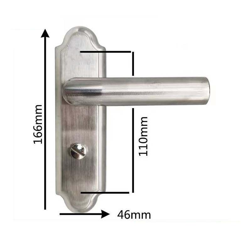 Silver Stainless Steel Bathroom Door Lock, Multi-hole Distance Specifications Appearance, Free Delivery