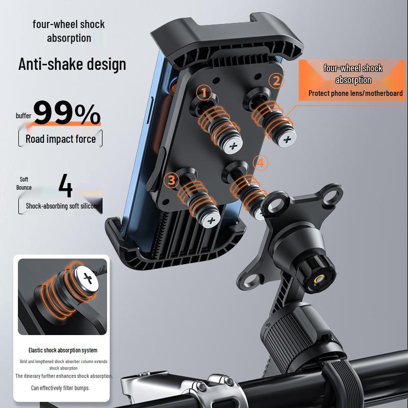 Electric Vehicle & Motorcycle Phone Holder with Battery for Navigation