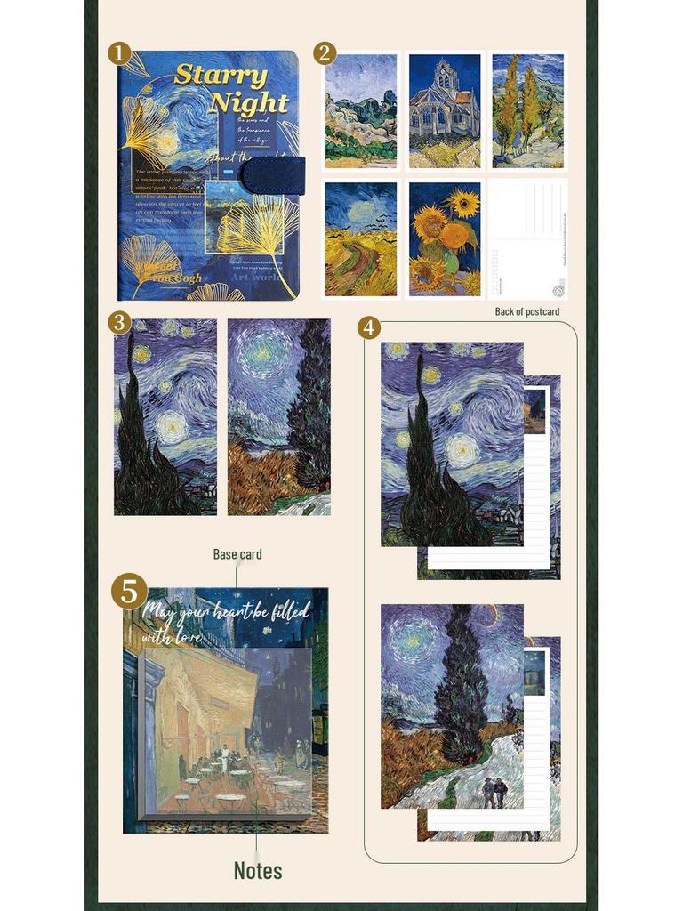 Oil Painting Journal Gift Set: Notepad, Diary, Notebook for Girls & Graduation Souvenir