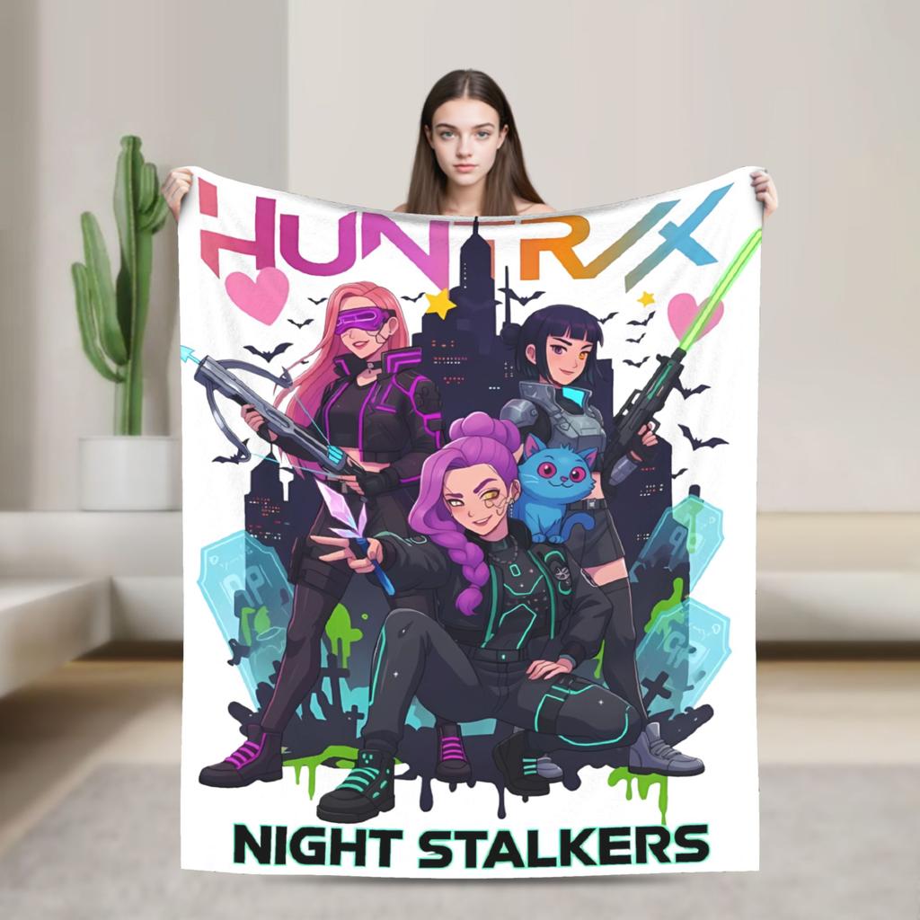 Baby Saja KPop Demon Hunters Saja Boys Blanket Warm Funny Plush Bedding Throws For Child Couch Chair Flannel Bedspread Bed Cover