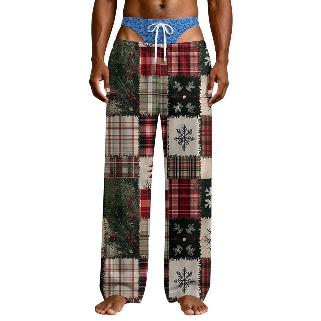 Pantaloni de pijama amuzanți pentru bărbați, cu imprimeu de lenjerie intimă