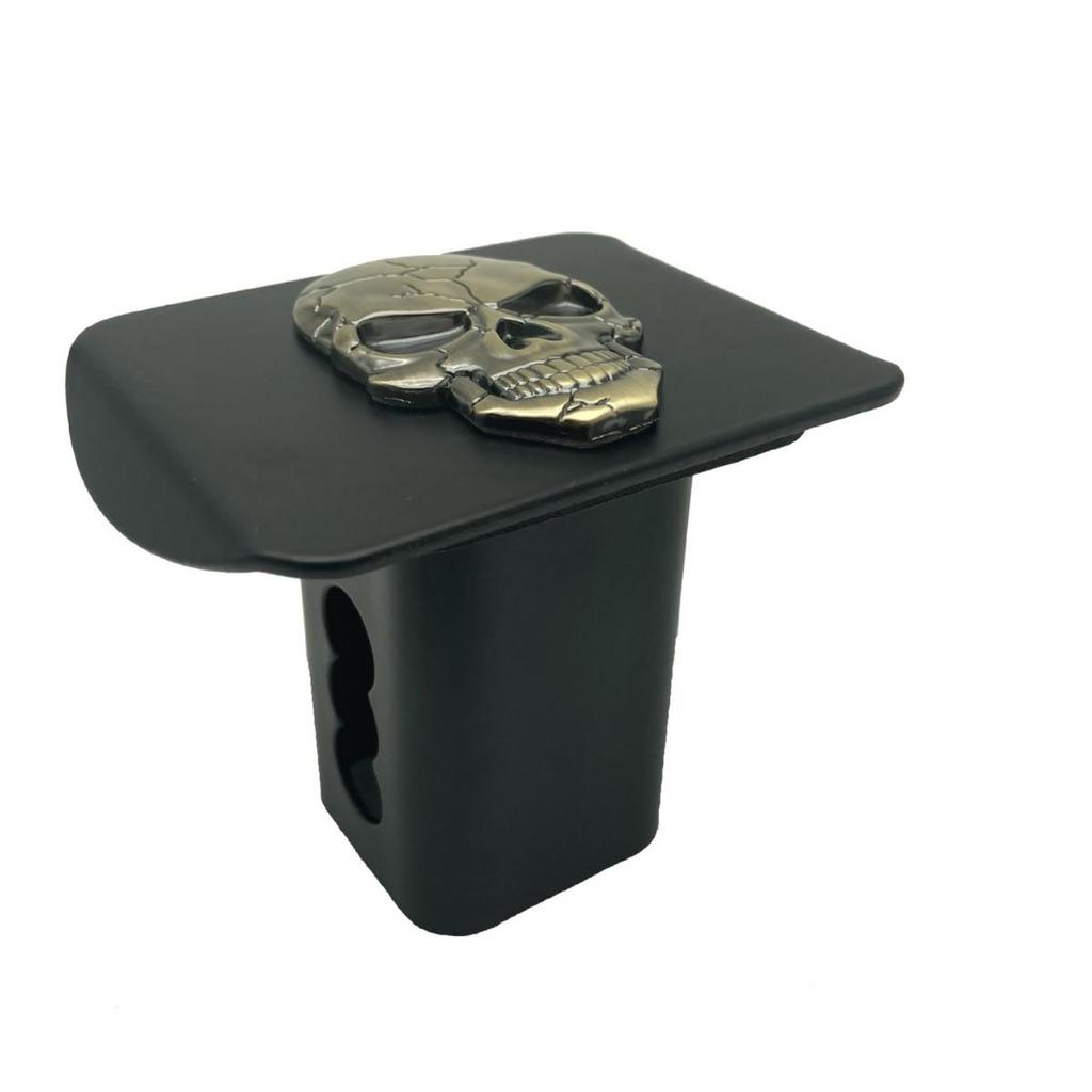 3D Skull Metal Trailer Hook Dust Plug Cover - Square Mouth Protection for American Trailers