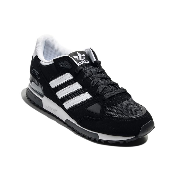 Adidas Originals ZX 750 Fabric Comfortable Versatile Durable Low-Top Lifestyle Casual Shoes Unisex Casual Shoes Black White BB6843
