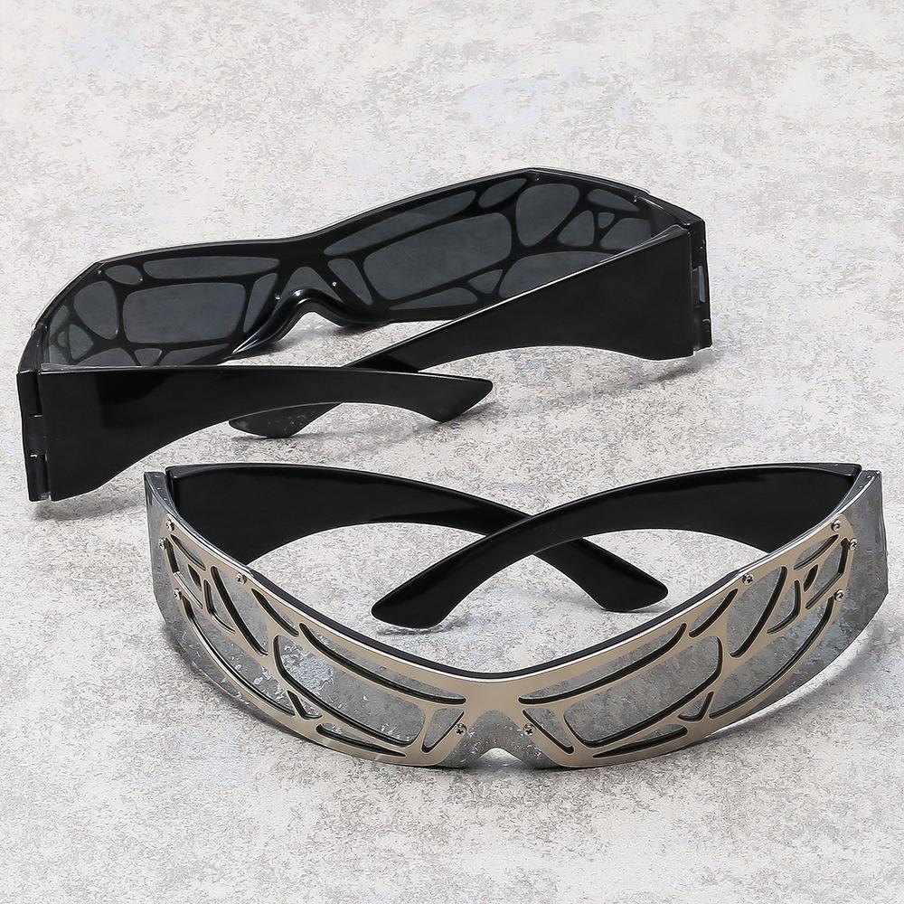 Y2K Punk Frameless Integrated Women Sunglasses Luxury Brand Retro Mesh Surround Design Technology Sense Men Sun Glasses UV400