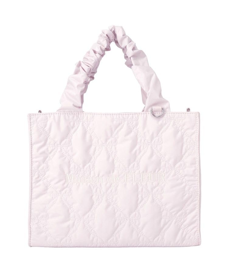 Maison de FLEUR Gathered Handle Ribbon Quilted Tote Size 08001147000 2-Way Bag Pink F Handbag розовый 9190₽