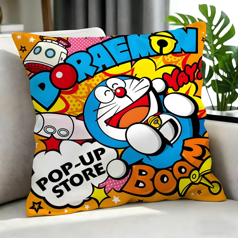Cartoon Doraemon Cushion Cover Cushion Cover Set 4Pcs 50X50 45X45 40X40 Pillowcase Decorative Sofa Home Decor