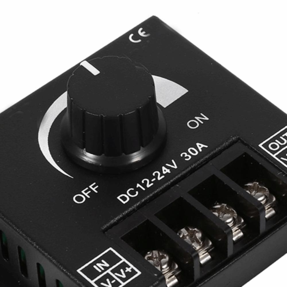 30A Current LED Dimmer Switch 12V-24V DC Adjustable Brightness Controller  Under Cabinet Lighting