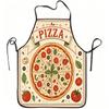 1pc Pizza Tomato Basil Mushroom Funny Print Apron, Durable And Easy To Clean, Adjustable Waistband, Polyester Material, for Kitchen Cooking, Gardening