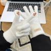 Women's Winter Knitted Gloves - Thickened Fleece-Lined Candy-Colored Touchscreen-Enabled Fingerless & Five-Finger for Cycling