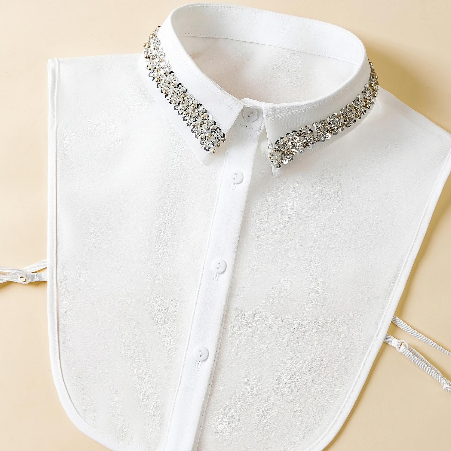 

1 штука роскошного оригинального изысканного женского накладного воротника с бисером, универсального и подходящего для весны, лета, осени и зимы