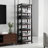 Heavy Duty Audio Component Rack Height Adjustable Shelves Audio Cabinet Rack Tower with Wheels for Home Conference Room Studio