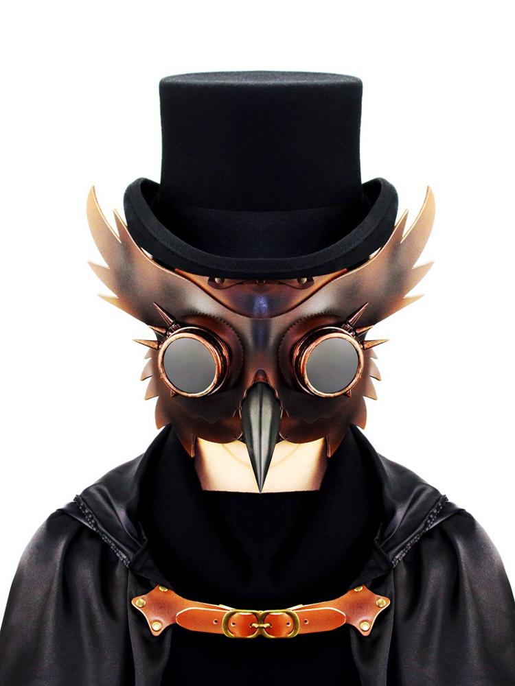 Grappig Middeleeuws Pestdoktersmasker Leer Zwart Snavelmasker Dokter Halloweenmasker Steampunk PU Vogels Cosplay Doctour De Peste