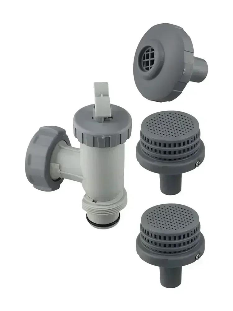 Pool Inlet Nozzle Replacement Kit Pool Maintenance Easy Installation Filter Connectors 1.25 Inch For Intex Above Ground Pool