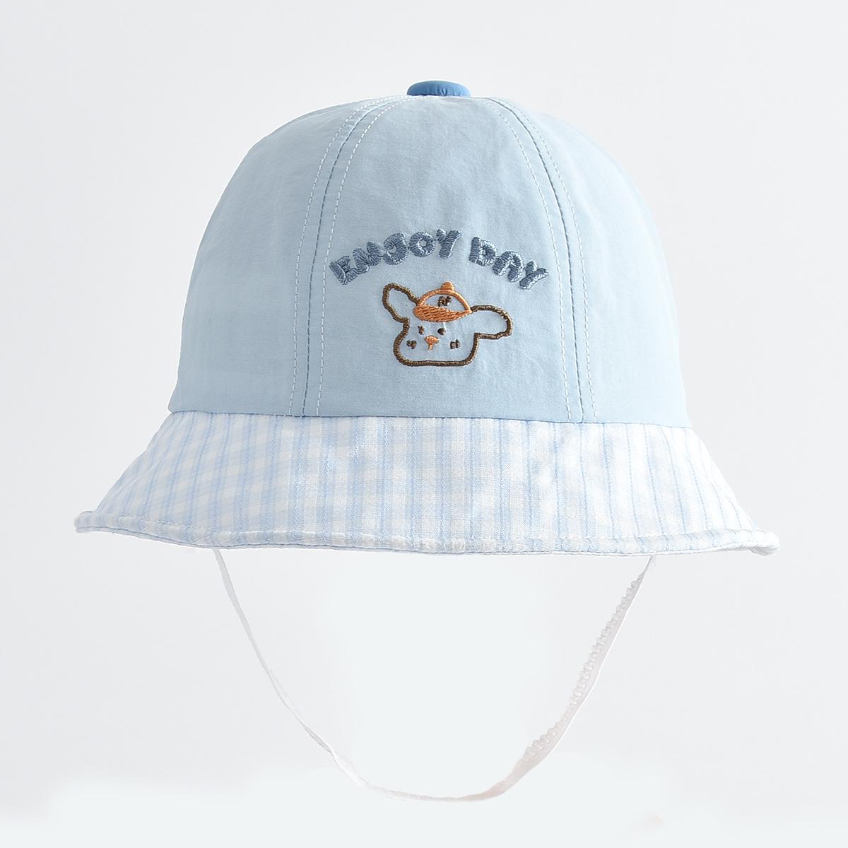 

Breathable Baby Sun Hat: 3D Fisherman, Foldable, and Cute Embroidery Circumference 44-46cm синий