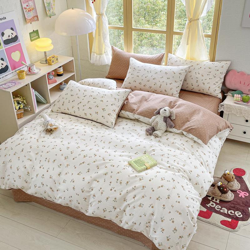 Elegant Blue Floral Pattern Duvet Cover Set 100% Cotton Soft Skin Friendly Queen Size Bedding Set Comforter Cover Pillowcases