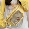 Chic Yellow Itabag With Transparent Pin Display Bags Fashion Crossbody Purse Waist Bag Chest Purses For Anime Fans  Yellow
