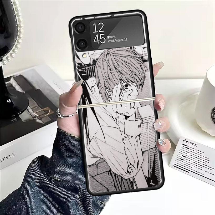 N-Note D-Death Yagami Light Cases For Samsung Galaxy Z Flip 4 5 6 7 3 Z Flip7 Flip6 Flip4 Flip5 Flip3 5G Hard Shockproof Fundas
