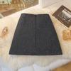 Chic Pleated Sequin Wool-Blend High-Waisted A-Line Skirt - Anti-Exposure, Versatile for Autumn/Winter