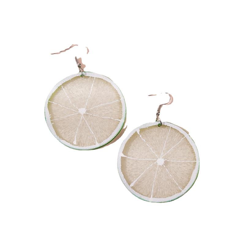 Øredobber, Sommer Små Friske Frukt Øredobber, Søte Jente Hjerte Grønn Sitronskive Øredobber, Øredobber