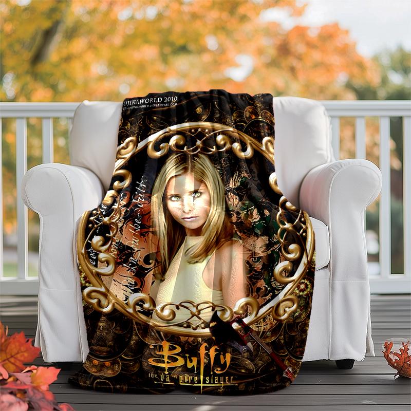 Buffy Flannel Blanket Soft Warm All-Season Throw, Design for Camping, Car Travel, Hiking Sofa, Bed, Office Perfect Gift for Parties