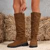 Winter Suede Comfortable Elegant Boots for Women Fashionable New Round Toe Sexy Thick Casual High Quality Knight Boots