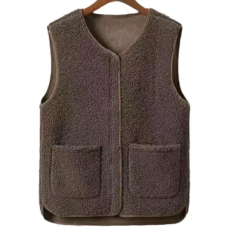 Autumn New Vest Women's New Medium Mother Vest Autumn and Winter Top Coat Vest Korean Version Large Size