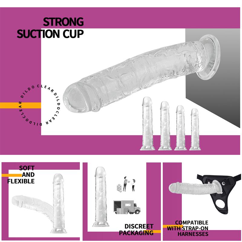 MoDi Realistic Dildo for Women Beginner Clear Dildo with Strong Suction Cup Hands-Free Play for Adult Sex Masturbator G Spot