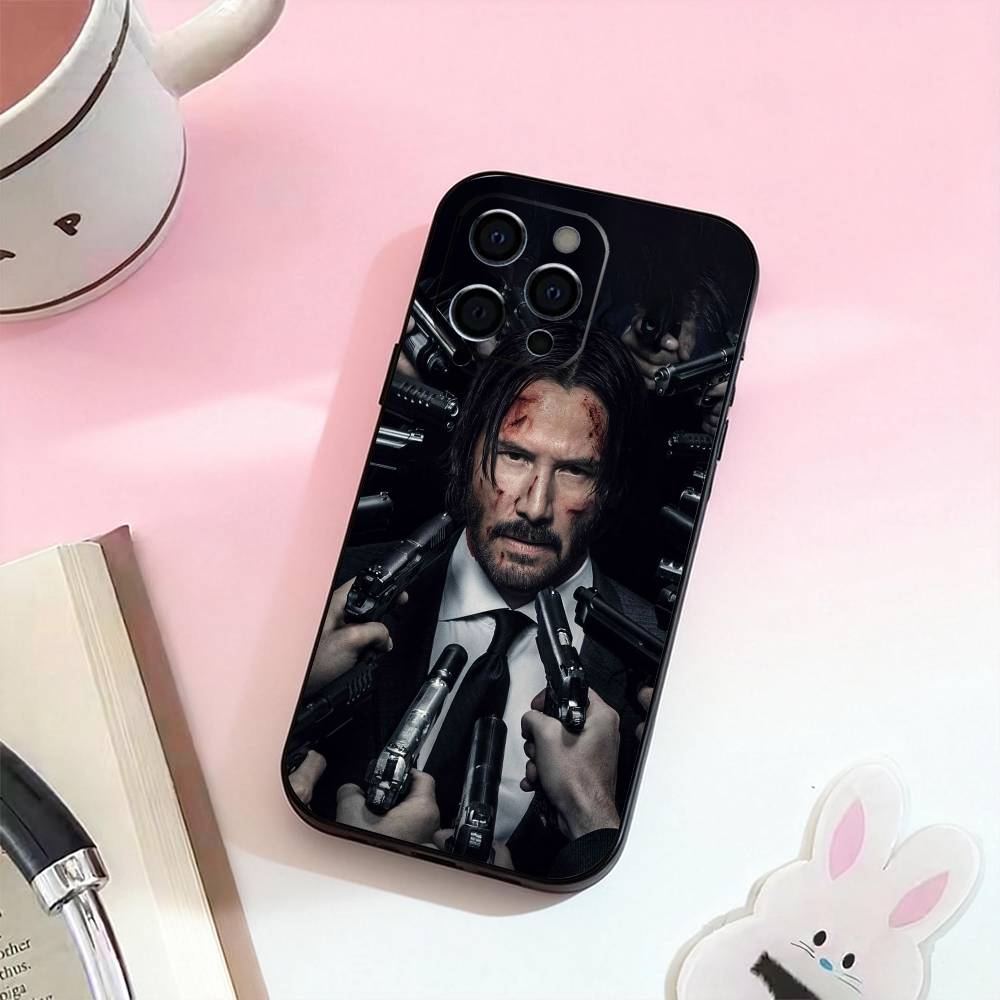 Classic films John wick  Phone Case For iPhone 17,16,15,14,13,12,11 Plus,Pro Max,Soft Silicone Black Cover