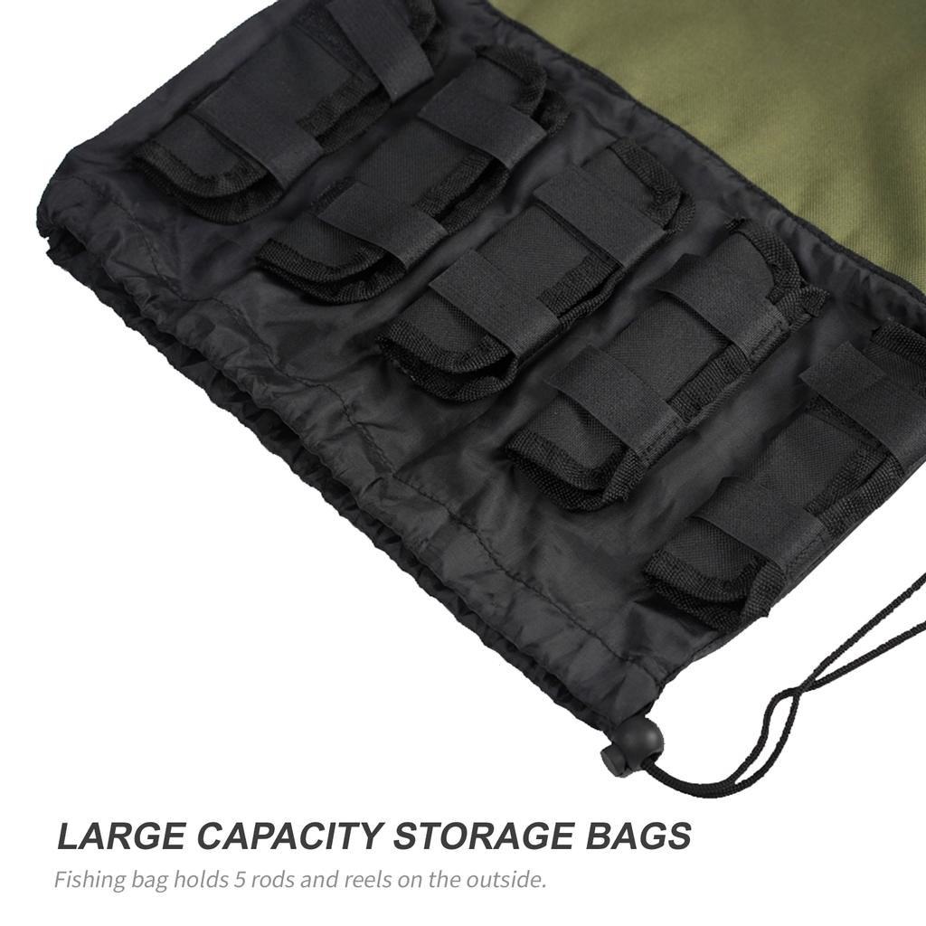 Sac de Tackle pour Canne à Pêche Grande Capacité Sacs de Rangement pour Cannes à Pêche Filet de Pêche Sac de Transport pour Cannes à Pêche de Voyage Étui Portable pour Canne à Pêche pour Pêcheur