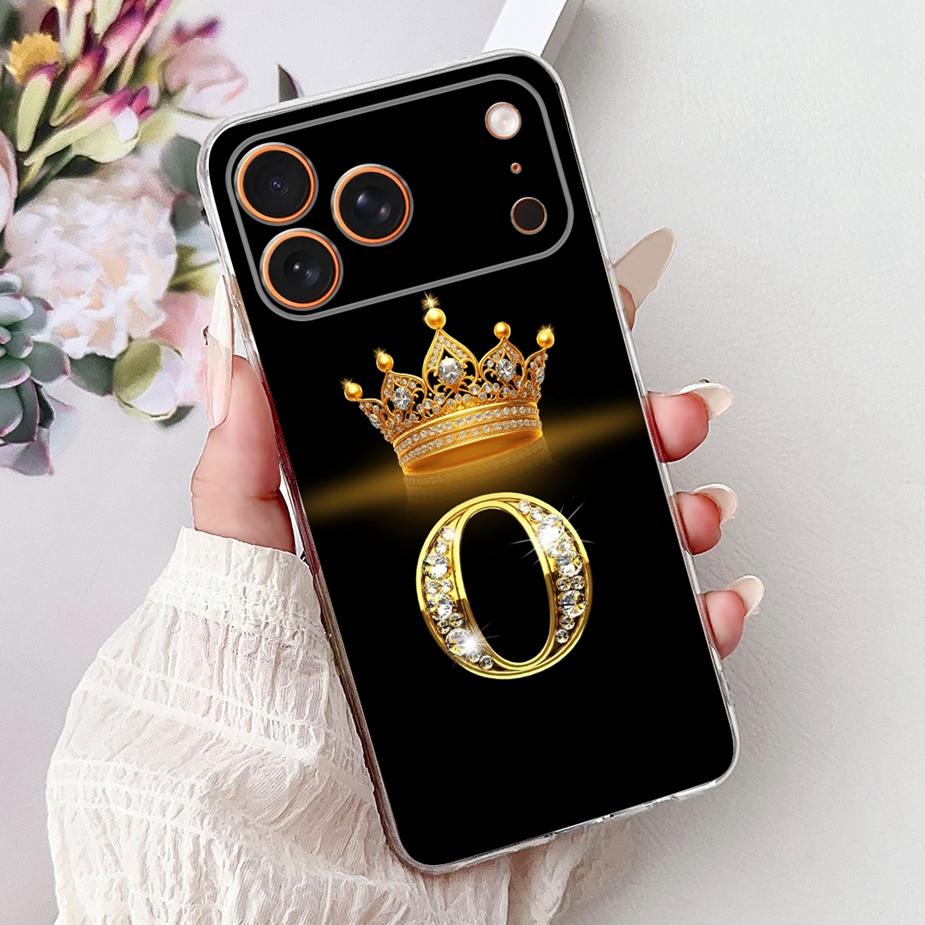 For Apple iPhone 17 Pro Max Case New Crown Letters Cover Soft Slim Phone Case For iPhone 17 Air iPhone17 Pro Max Back Cover Bags