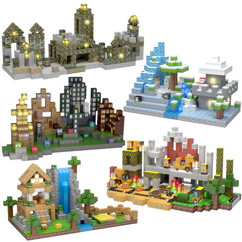 Hafif Manyetik Yapı Blokları Çocuk Bulmacası Birleştirilmiş Manyetik Kareler